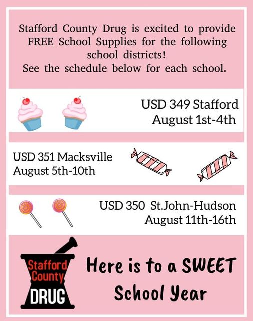 Stafford County Drug offers free school supplies to Macksville students